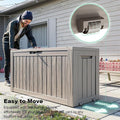 Deck Box 22.05 x 17.13 Inch Grey Waterproof Resin Storage