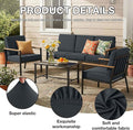 Cushion Covers, 4-Piece Stretch Set in Dark Gray for Patio