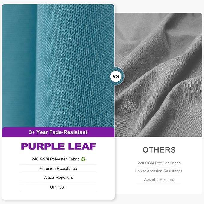 PURPLE LEAF 10' X 10' Left-right Tilting Patio Umbrella Outdoor Cantilever - Image 4