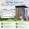 Storage Shed, Brown Steel Compact Shed with Lockable Doors
