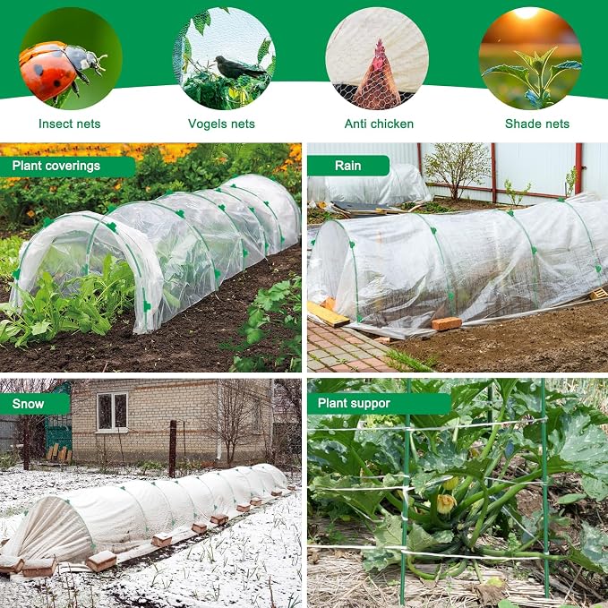 Greenhouse Hoops Grow Tunnel, 6 Sets of 8FT Long Garden Hoops - Image 8