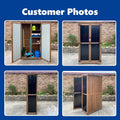 Storage Shed, Brown Wood and Metal Garden Cabinet with Waterproof Roof