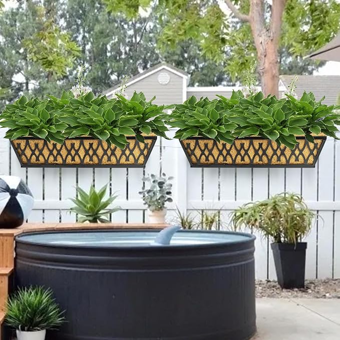 4 Pack 30 Inch Window Boxes Planters Railing Planter Box - Image 7