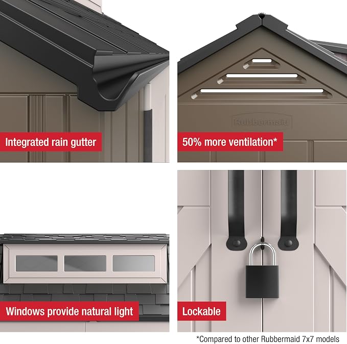 Rubbermaid Large Resin Outdoor Storage Shed - Image 7