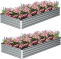 8×2×1FT Galvanized Raised Garden Bed Kit, Metal Planter Boxes，Large Outdoor by ZUNUDA