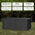 Deck Box, 150 Gallon Black Resin Outdoor Storage Chest with Lockable Latches