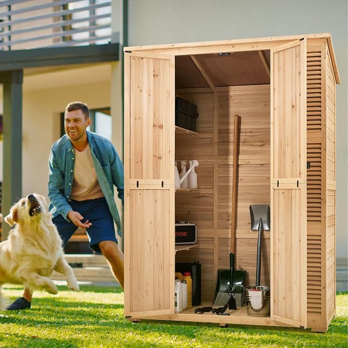 VEVOR Outdoor Storage Shed, Oversize Wooden Outside Storage Cabinet - Image 8