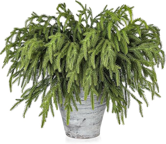 Artificial Pine Branches, 24 Pcs 18 Inch Green Stems with Wire