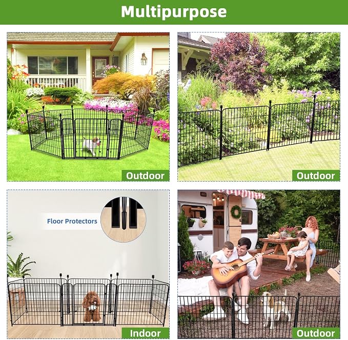 ADAVIN 40 in Garden Fence with Low Threshold Door, Dog Fence Outdoor - Image 5
