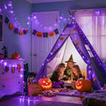 String Lights, 168 ft Purple Halloween with 600 LEDs and Remote