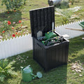 Deck Box, 51 Gallon Waterproof Black Resin Storage Box