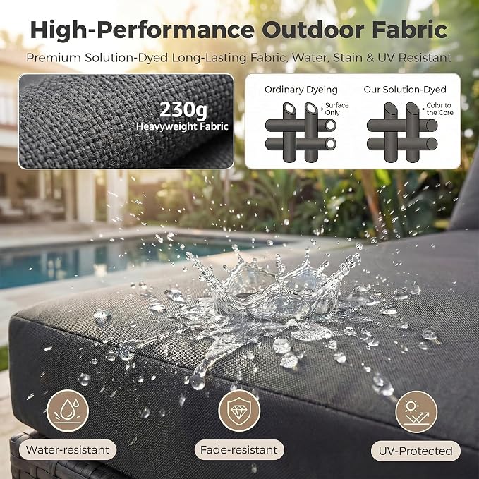 NICESOUL 8 Seater Outdoor Patio Furniture Sectional Sets - Image 9