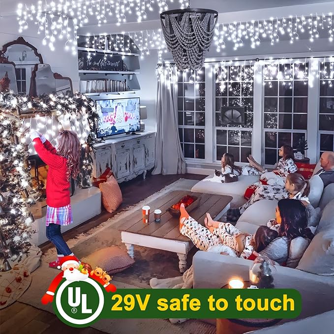 String Lights 100ft Cool White LED Outdoor Christmas Lights