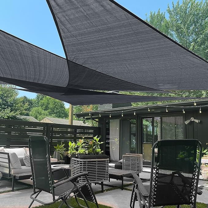 LOVE STORY Custom Size 19'x19'x19' Graphite Grey Sun Shade Sail Triangle by LOVESTORY