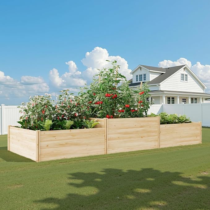 AMERLIFE 2 Tier Raised Garden Bed, Mortise & Tenon Structure 23 Inch Depth Fir - Image 8