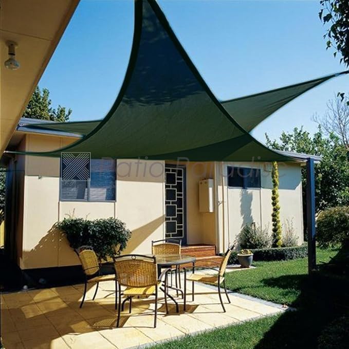 Patio Paradise 25' x 25' x 25' Sun Shade Sail Triangle Canopy Shade Cloth - Image 6