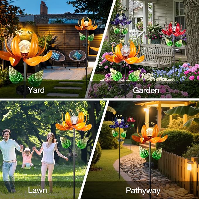 Outdoor Solar Lights Garden Decor, Wind Spinner Yard Decorations - Image 7