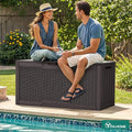 Deck Box 80 Gallon Dark Brown Resin Lockable Outdoor Storage