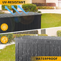 Deck Box, 200 Gallon Black Resin Lockable Waterproof Storage