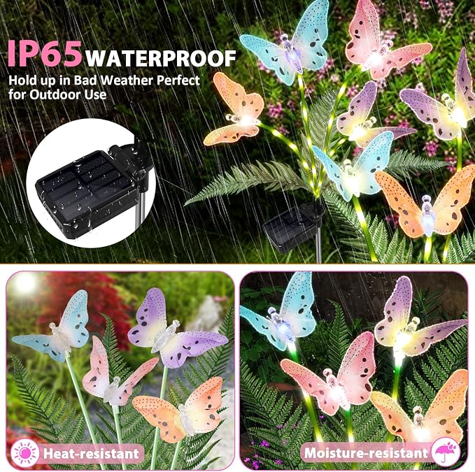 Solar Garden Lights 4 Pack Waterproof Decorative Solar Lights Outdoor - Image 3