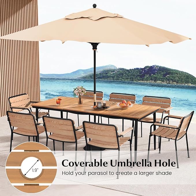 Tangkula 79" Acacia Wood Outdoor Dining Table - Image 7