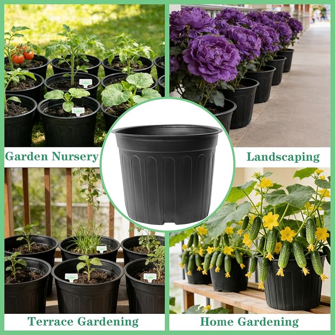 24-Pack 3 Gallon Flexible Plastic Plant Pots - Image 4