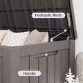 Deck Box, 120 Gallon Gray Resin Outdoor Storage, Lockable