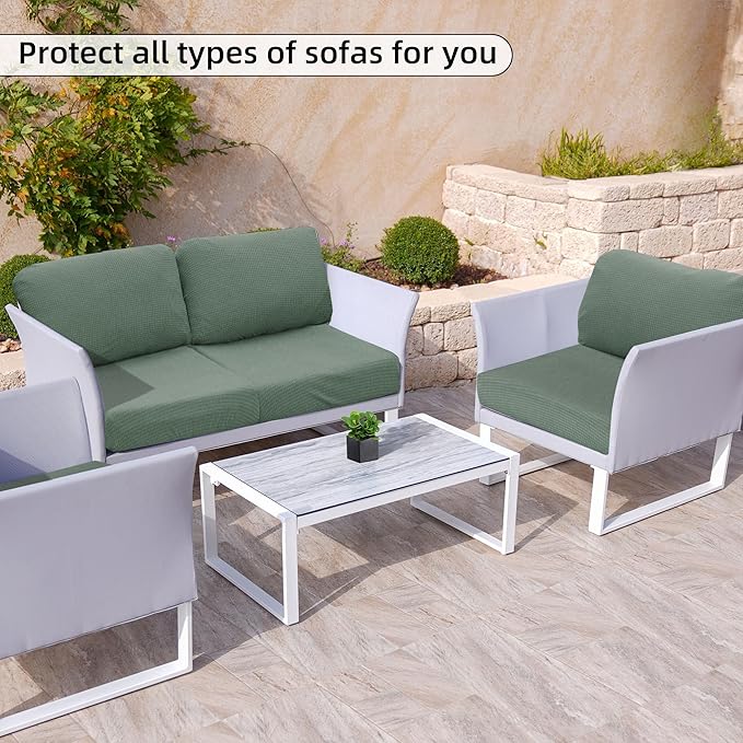 Sofa Covers for Outdoor Cushions, 8-Piece Stretch Set, Polyester