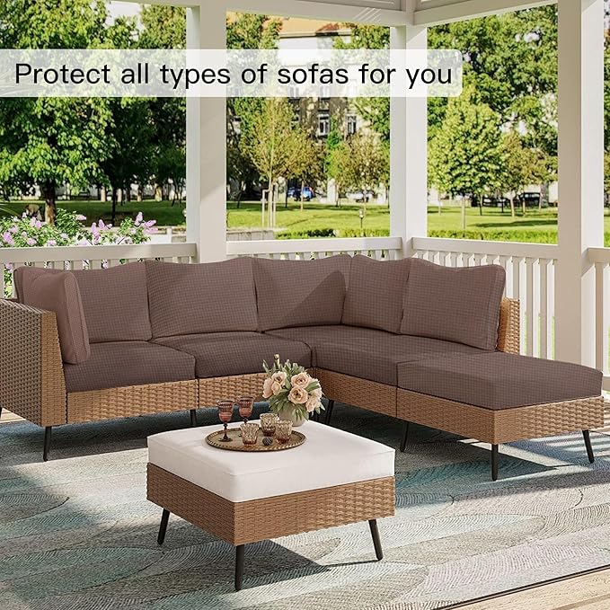 Sofa Cushion Covers, 12-Piece Stretch Set for Patio Furniture