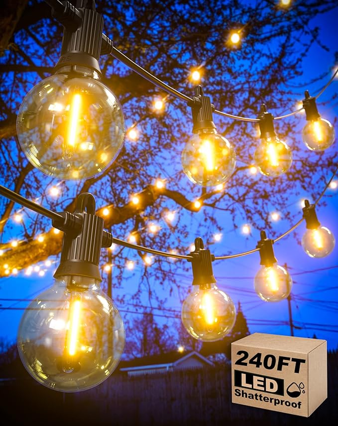 String Lights 240 FT Warm White LED Outdoor Waterproof