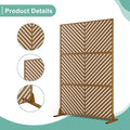 Decorative Fence Metal Privacy Screen, 72 x 47 Inch, Rust Parallel Line