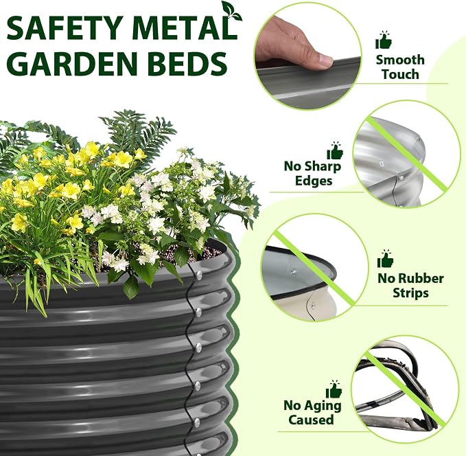 A ANLEOLIFE 6-Pack 4X4X1.5ft & 6X2X1.5ft Deep Root Galvanized Raised Garden - Image 3