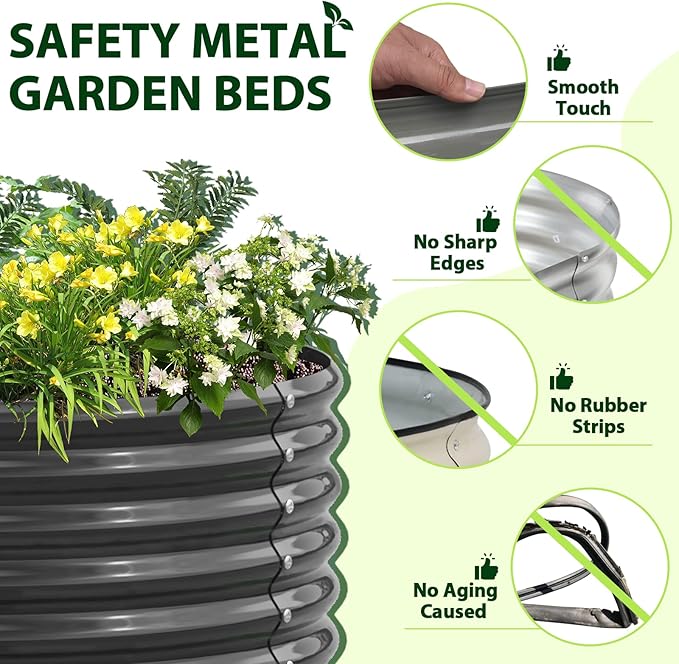 A ANLEOLIFE 4-Pack 6X3X1.5ft & 6X2X1.5ft Deep Root Galvanized Raised Garden - Image 7