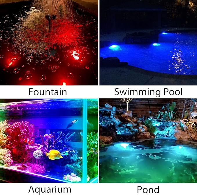 Solar Pond Lights, 18 LED Super Bright RGB LED Underwater Spotlights Color - Image 8