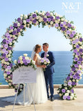 Artificial Flowers, 50 Purple Foam Roses with Stems and Leaves