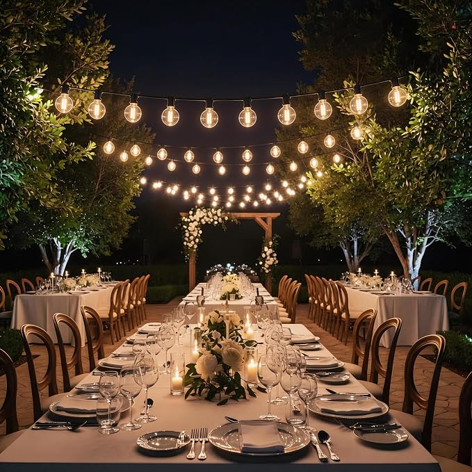 RTTY Dense-Glow Outdoor String Lights 120ft, G40 Led Patio Globe Lights - Image 9