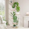 Bamworld White Plant Stand Indoor 6 Tier Metal Plant Shelf by Bamworld