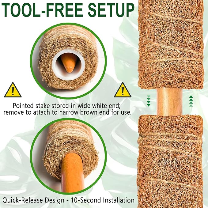 Soupiar 4 Pack 22 Inch Stackable Moss Pole - Image 3