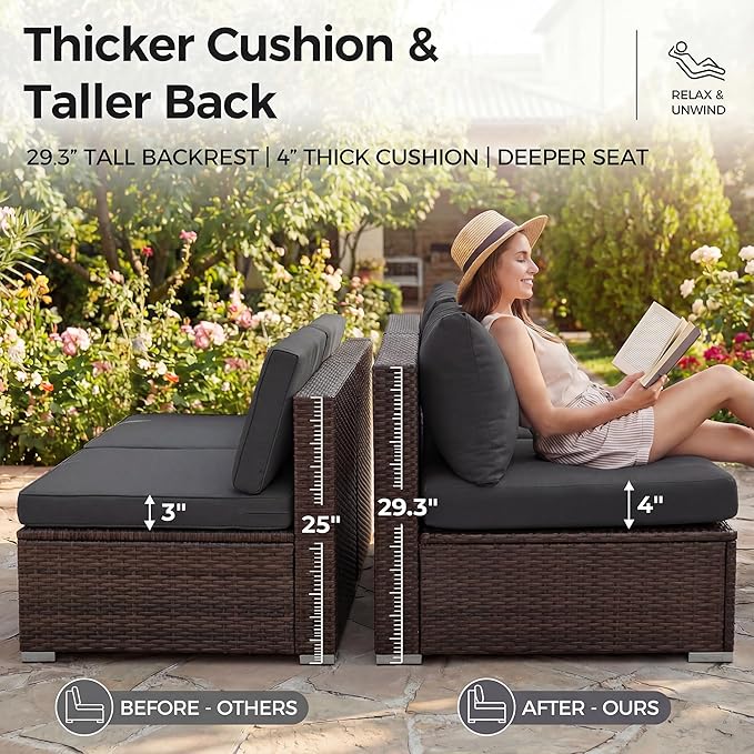 NICESOUL 10 Piece Outdoor Patio Furniture Set - Image 7