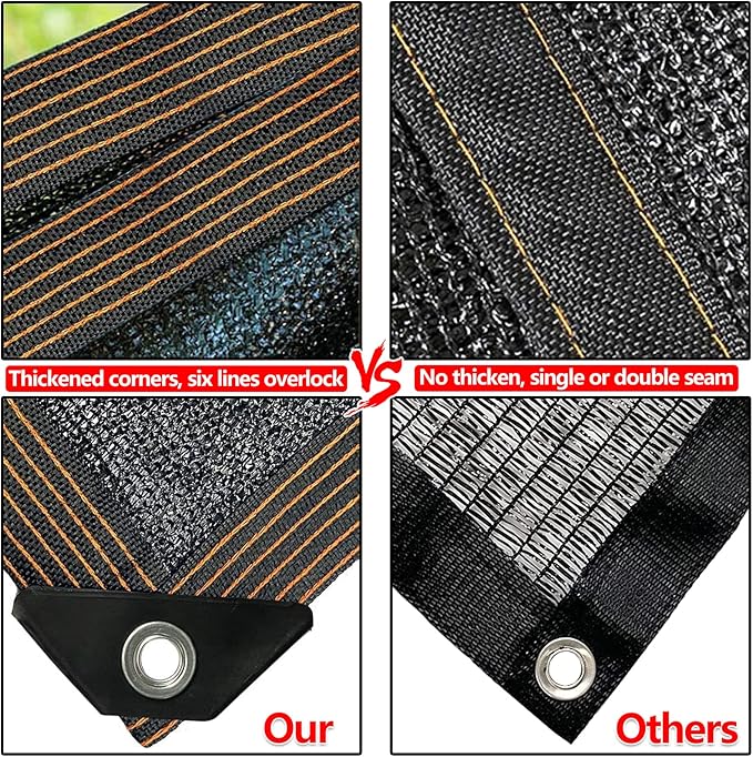 QLOFEI 18 x 24 FT Shade Cloth for Garden, 80% Sunblock Shade Neting Cover - Image 5
