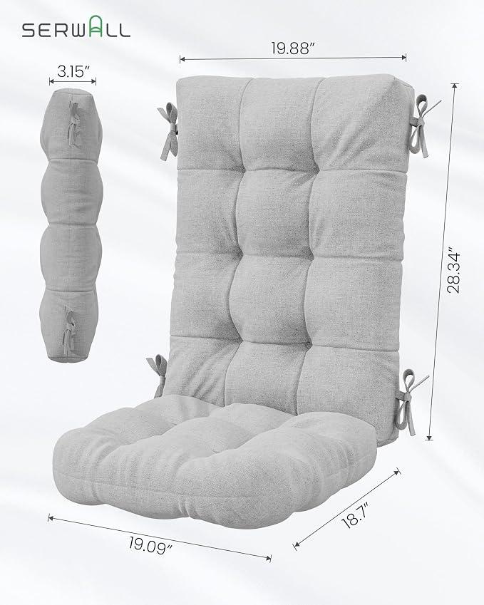 SERWALL HDPE Outdoor Rocking Cushion Set of 2, Memory Foam Cushion Flowers - Image 3