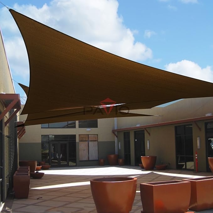 Patio Paradise 20' x 20' x 20' Sun Shade Sail Triangle Canopy Shade Cloth - Image 5