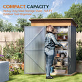 Storage Shed 5x3 FT Galvanized Steel with Lockable Door, Matte Gray