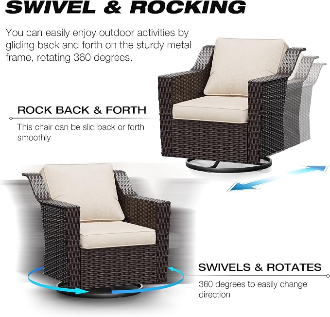 Joyside Outdoor Swivel Chair, Patio Swivel Chairs - Image 3