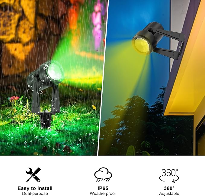 Banord RGBW Color Changing Outdoor Landscape Lighting, 4 Pack Low Voltage LED - Image 3
