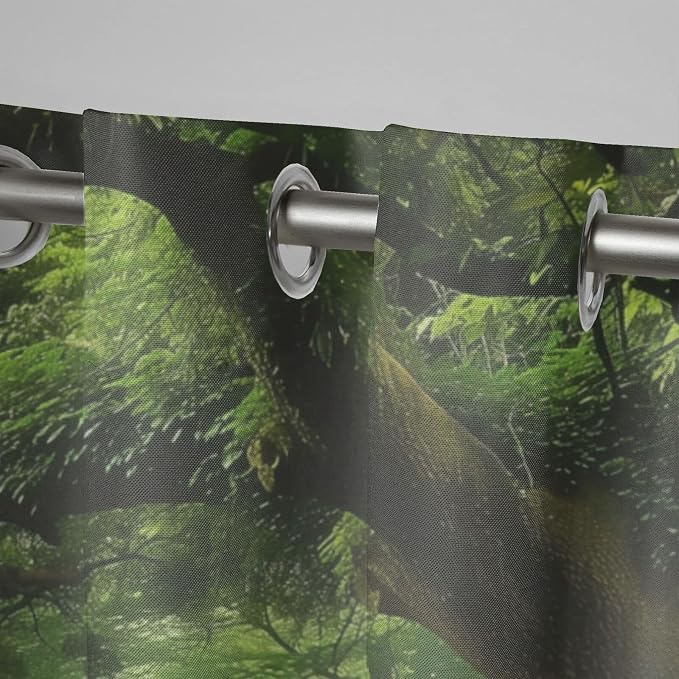 Nature Theme Outdoor Curtains for Patio Waterproof, Forest Pattern, UV and Fade - Image 4