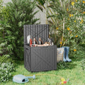 Black Resin Deck Box, 32 Gallon Waterproof Lockable Storage