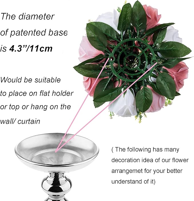 Artificial Flower Balls, Silk Dusty Rose Centerpieces with Zip Ties