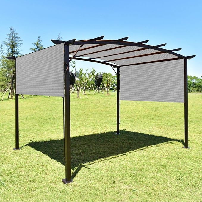 Eden's Decor Straight Flat-Edged Sun Shade Sail Rectangular 14' x 18' Grey - Image 6