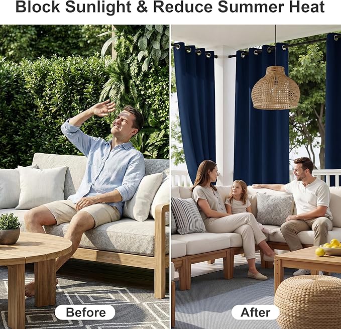 RYB HOME Outdoor Patio Curtains - Image 2
